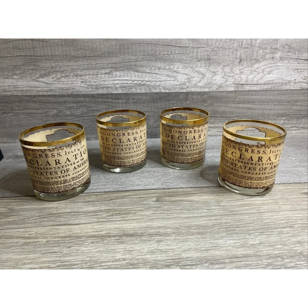 8 Vintage Bicentennial 1776-1976 Liberty Bell Whiskey Low Ball Rocks Old Fashion